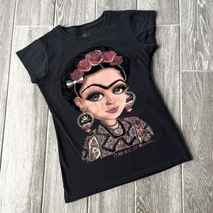 Mexico Seashore Collection black Frida Kahlo t-shirt